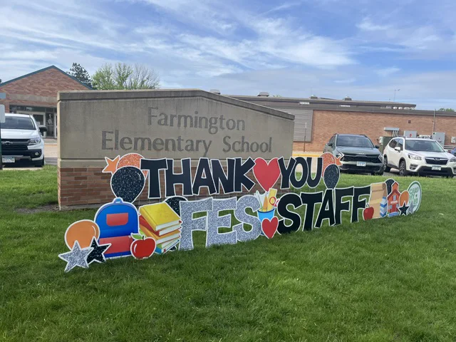 An FES staff appreciation display